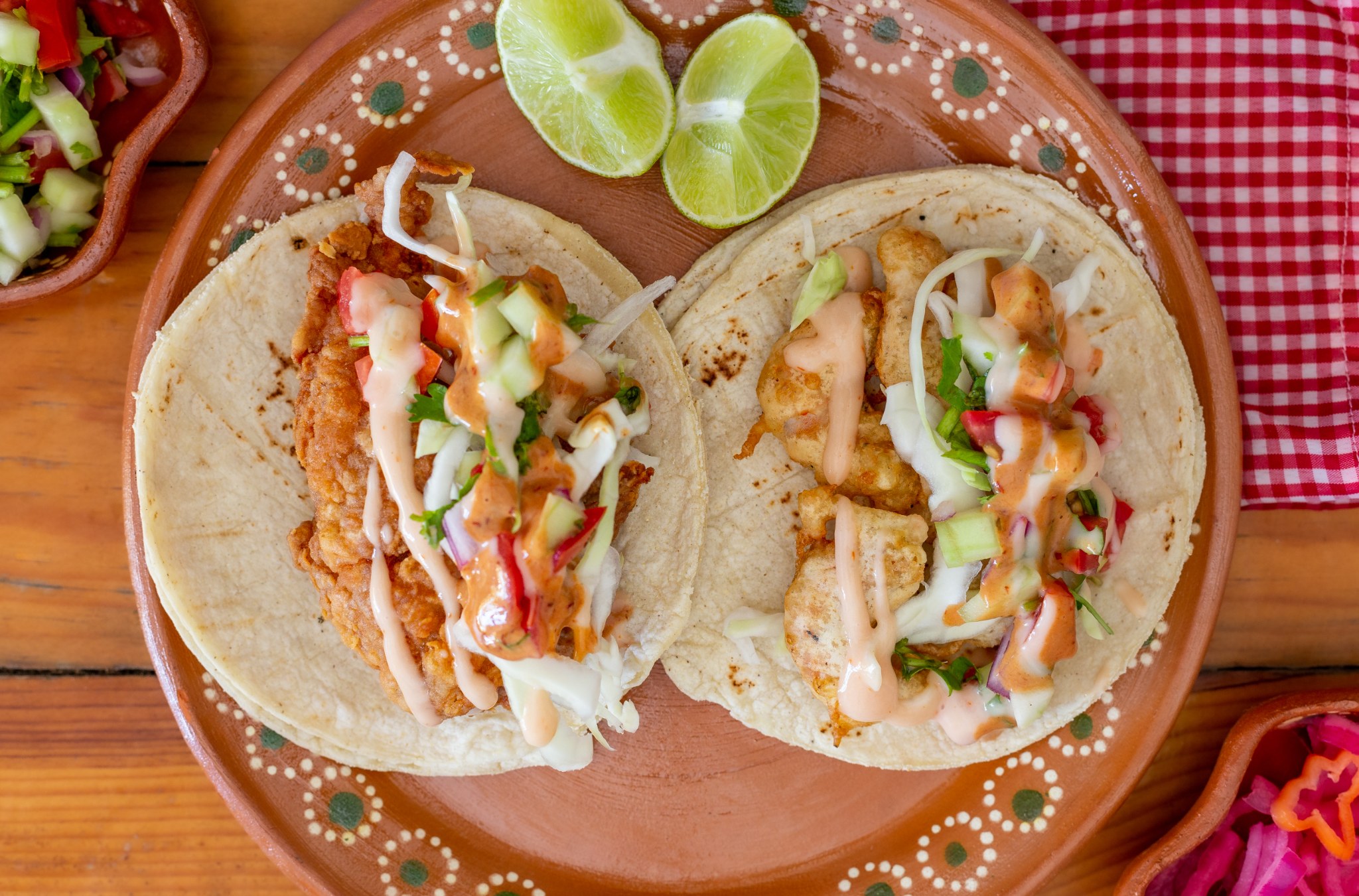 Shrimp Tacos with Lime Crema